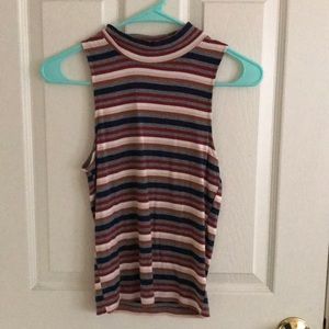 Stripped Shirt w/short Turtle neck